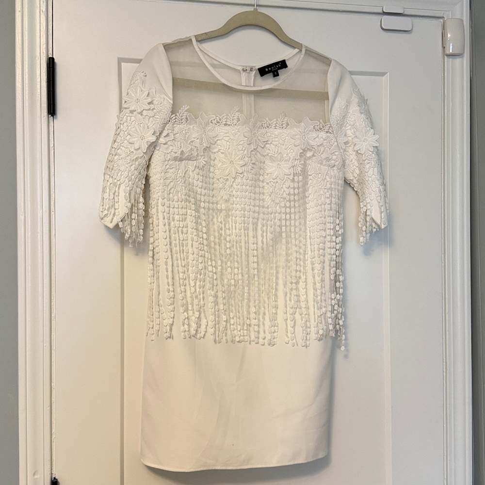 White Fringe Dress